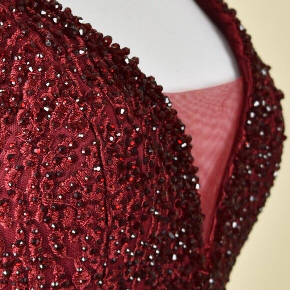 Ellie Wilde Mon Cheri Wine EW21933S Short Formal Dress - 10 - Picture 2 of 11